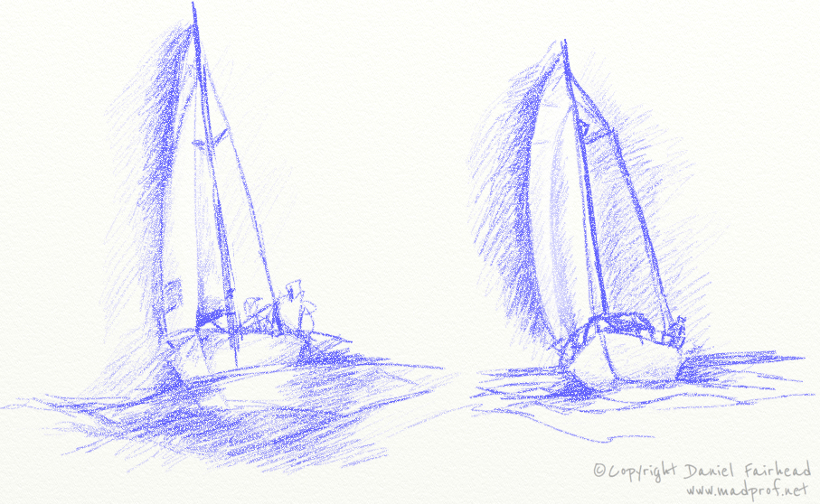 blue boat sketches